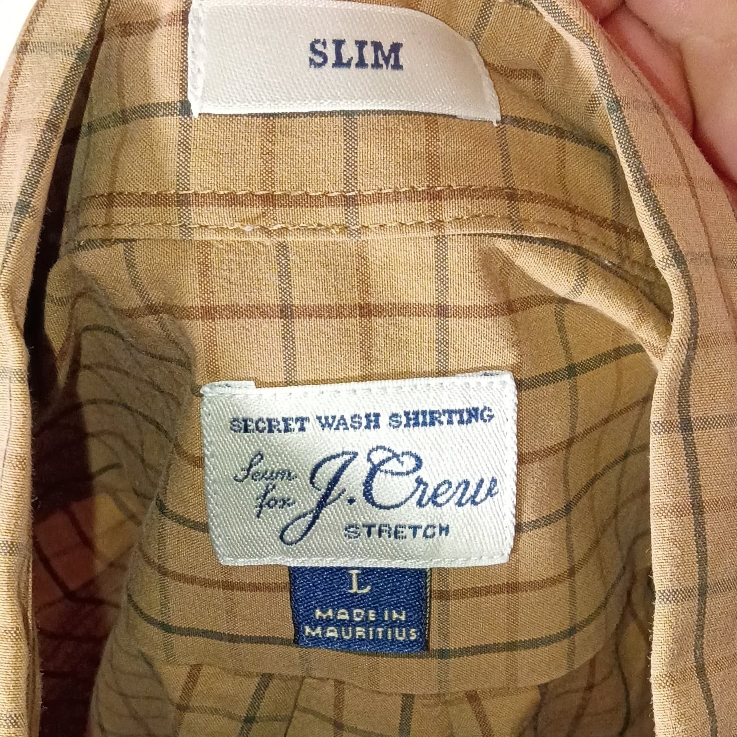J.Crew Slim Fit Flex Oxford Brown Checkered Button Down Shirt Size large - Thumbnail 2
