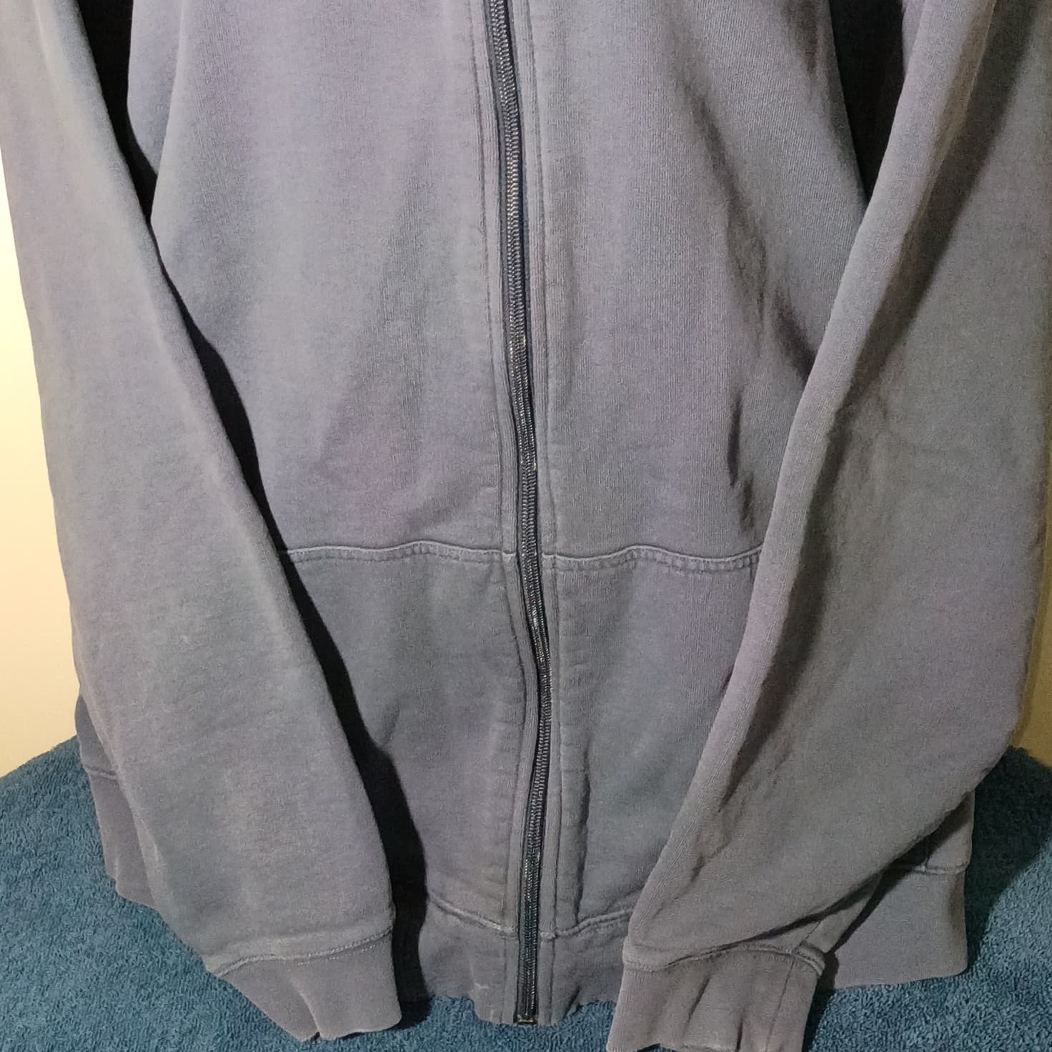 L.L. Bean Men's Size TXL Blue Full Zip Mock Neck Sweatshirt Jacket - Thumbnail 3