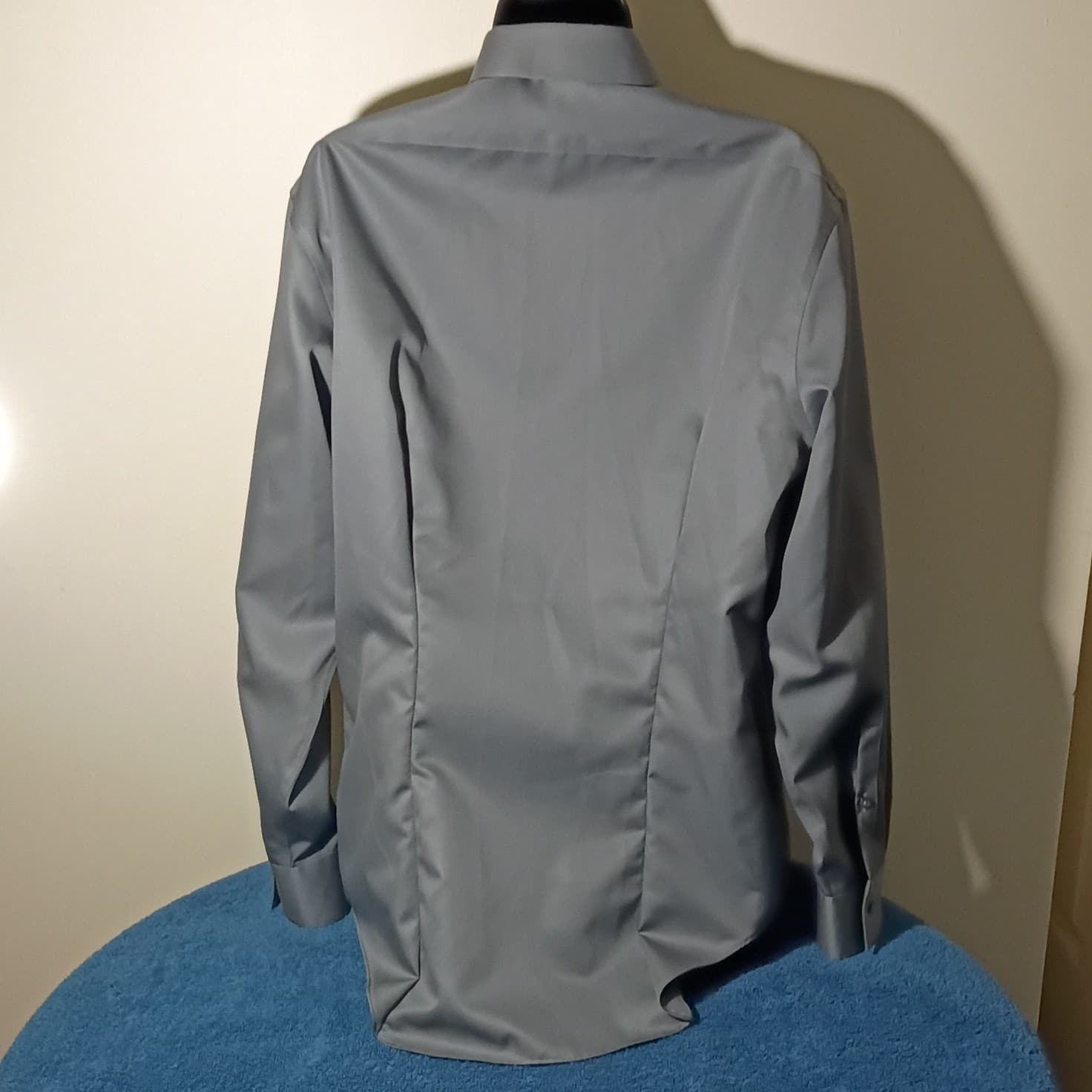 CALVIN KLEIN Size 16-32/33 GRAY SLIM FIT NON-IRON MEN BUTTON UP SHIRT ARC - Thumbnail 12