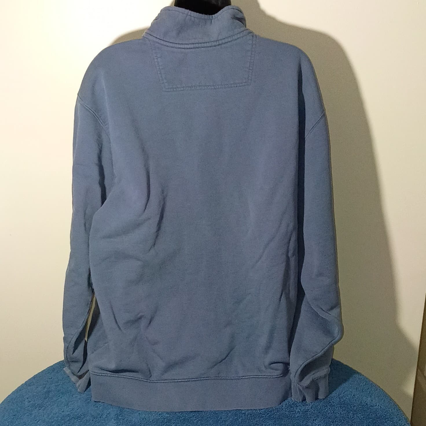 L.L. Bean Men's Size TXL Blue Full Zip Mock Neck Sweatshirt Jacket - Thumbnail 4
