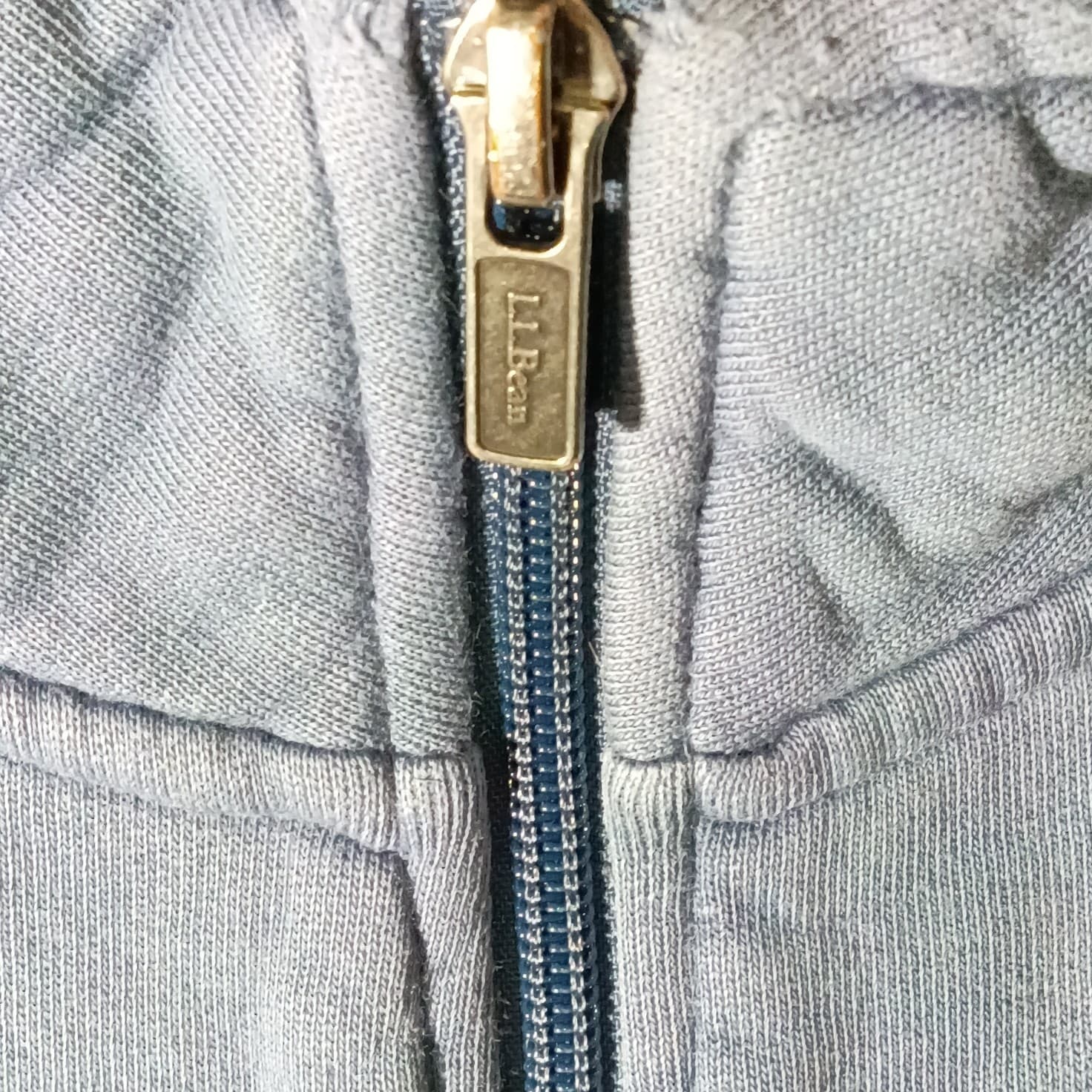 L.L. Bean Men's Size TXL Blue Full Zip Mock Neck Sweatshirt Jacket - Thumbnail 7
