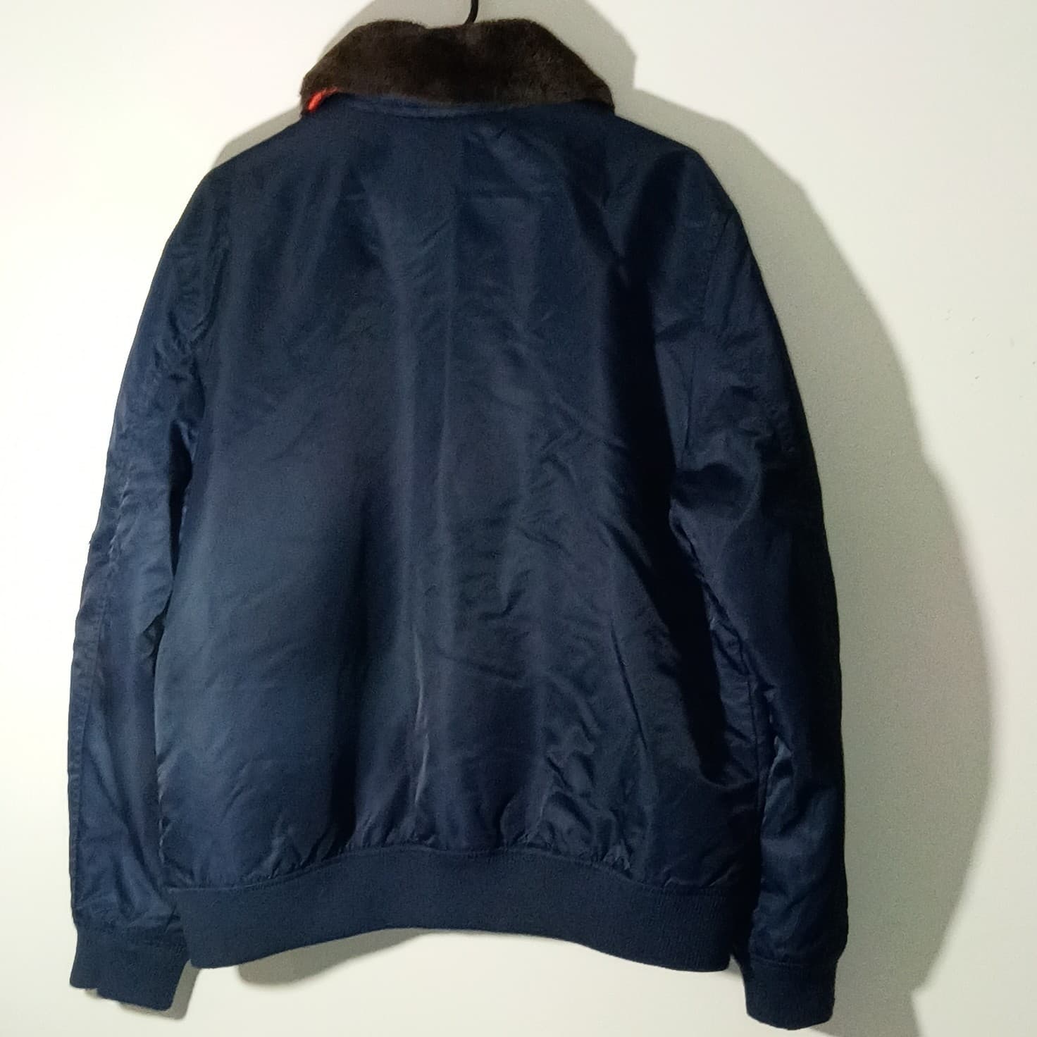 TOMMY HILFIGER REMOVABLE FAUX FUR MENS FULL ZIP BOMBER LOGO JACKET SZ: large - Thumbnail 10