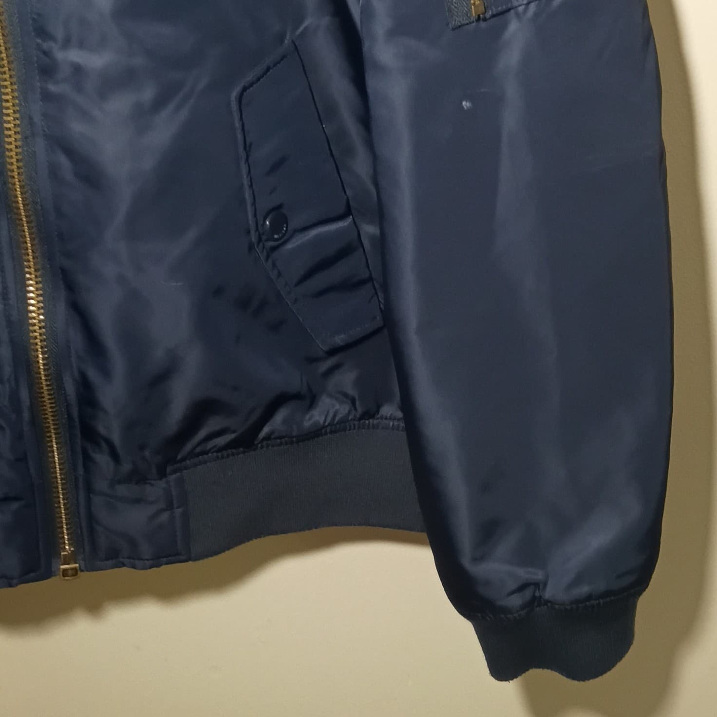TOMMY HILFIGER REMOVABLE FAUX FUR MENS FULL ZIP BOMBER LOGO JACKET SZ: large - Thumbnail 6
