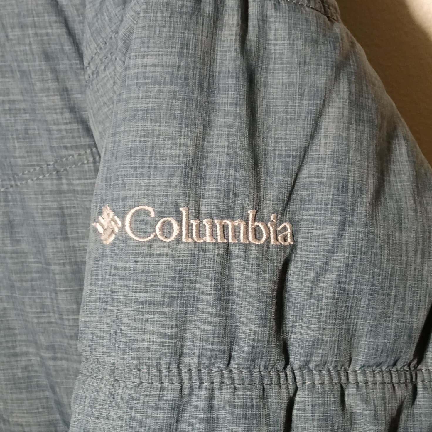 Columbia Blue Heathered Insulated Puffer Jacket Hooded Gorpcore Size XS - Thumbnail 8