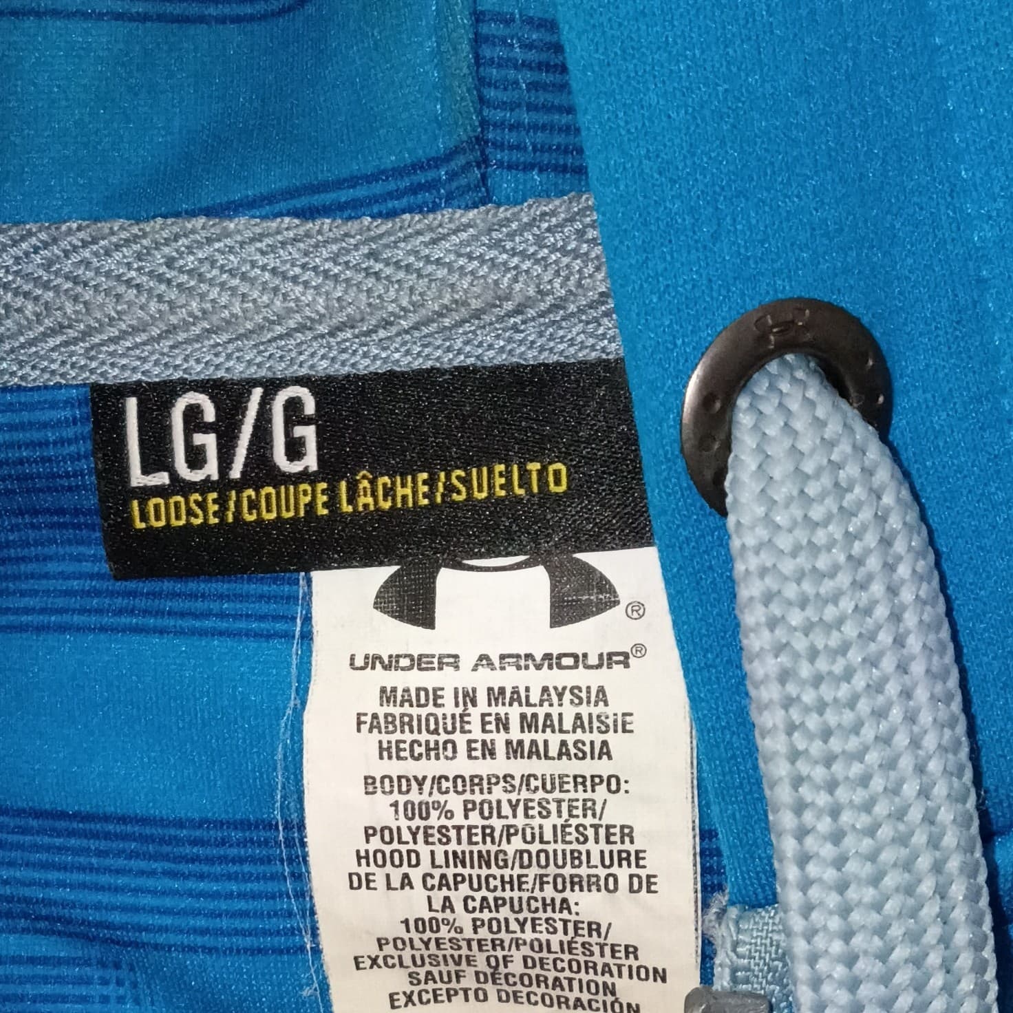 UNDER ARMOUR MENS LOOSE FIT BLUE STRIPE FULL ZIP HOODED JACKET SIZE LARGE - Thumbnail 9