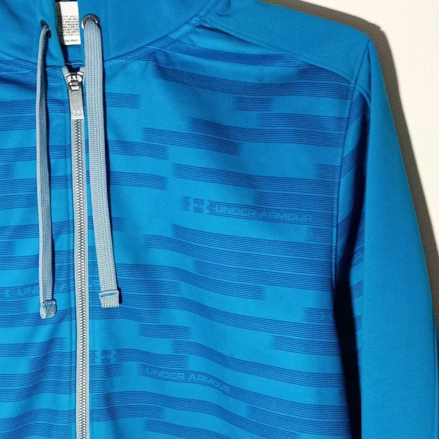 UNDER ARMOUR MENS LOOSE FIT BLUE STRIPE FULL ZIP HOODED JACKET SIZE LARGE - Thumbnail 3