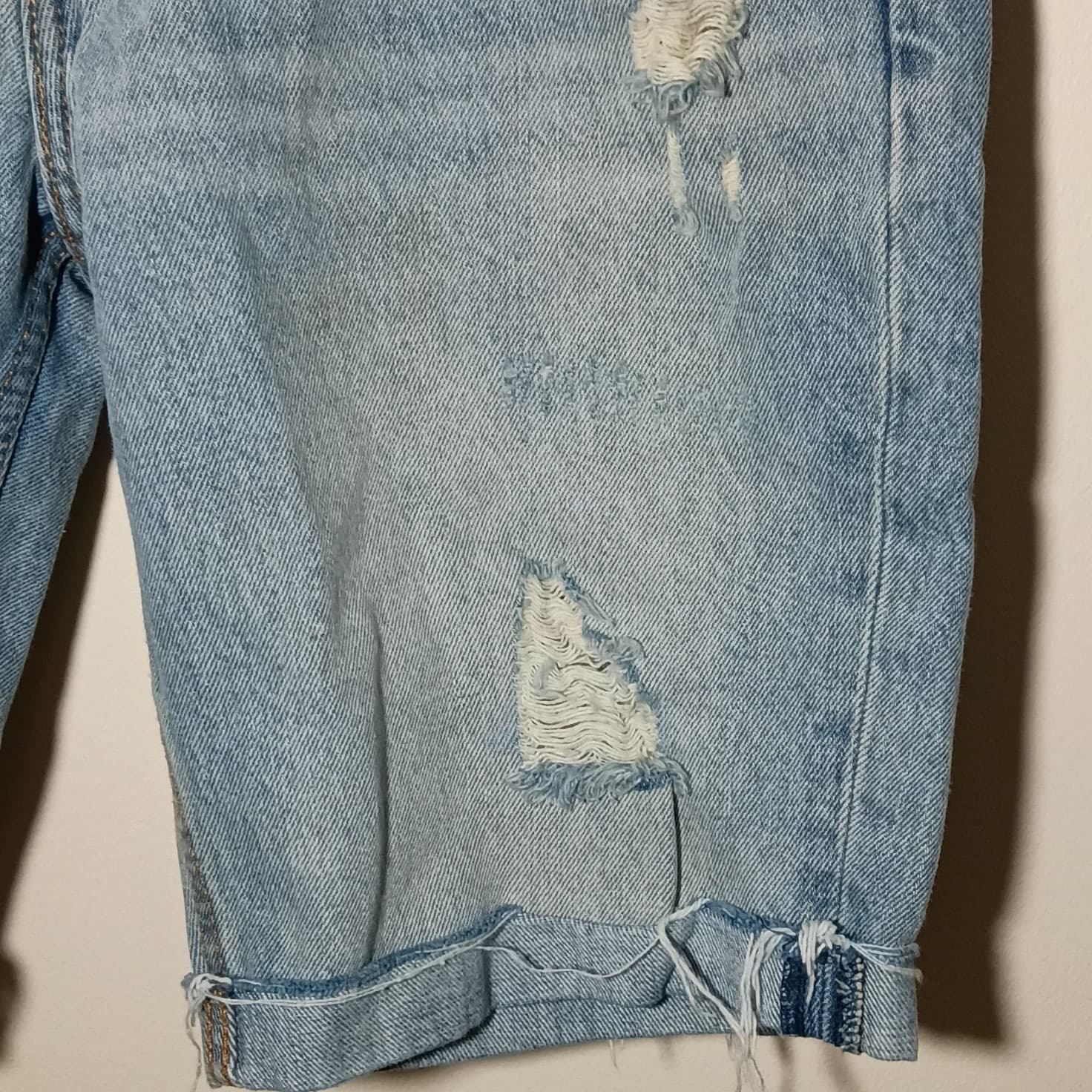 Levi's 511 Jean Shorts Mens 31 Blue Cutoff 100% Cotton Distressed Slim Fit - Thumbnail 4