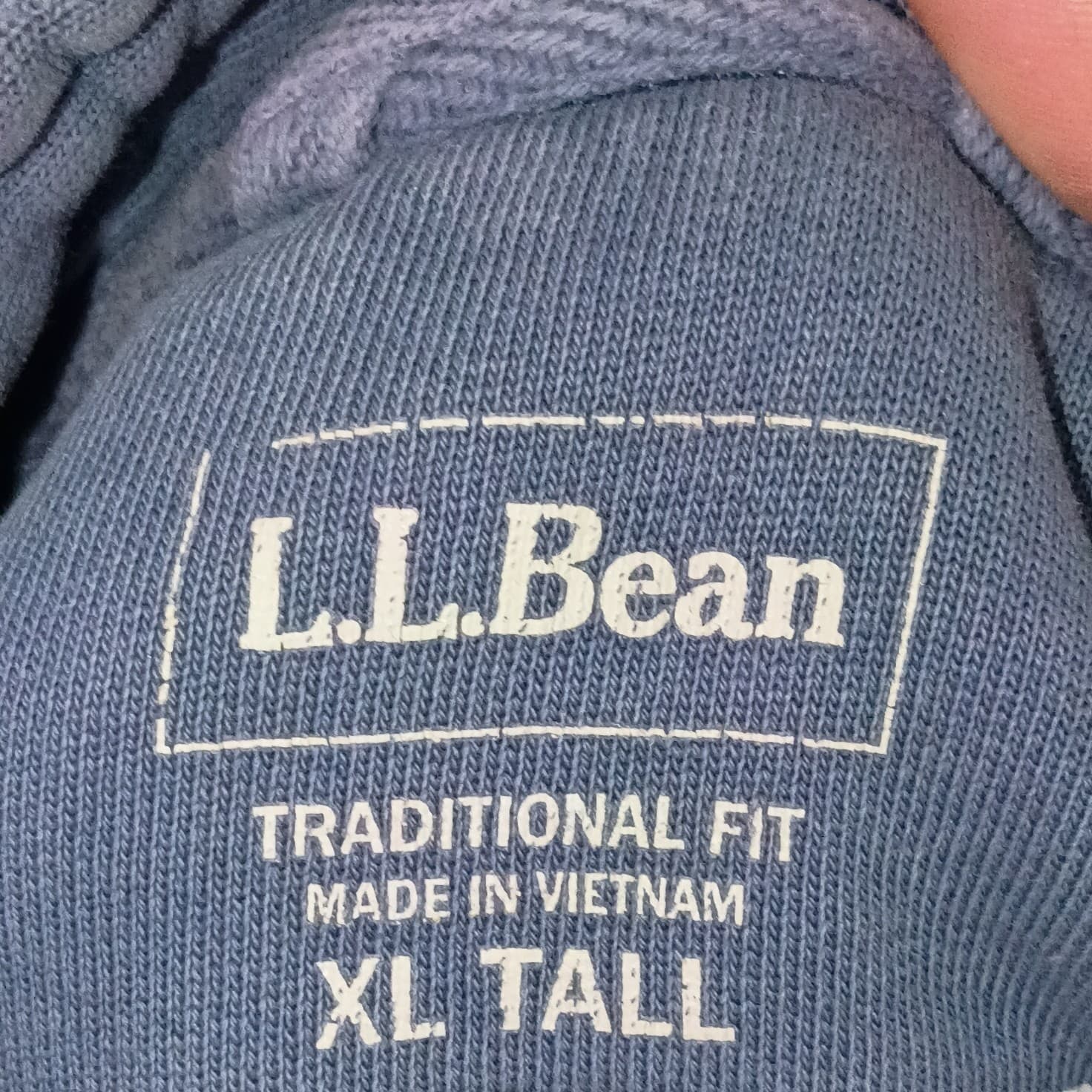 L.L. Bean Men's Size TXL Blue Full Zip Mock Neck Sweatshirt Jacket - Thumbnail 8