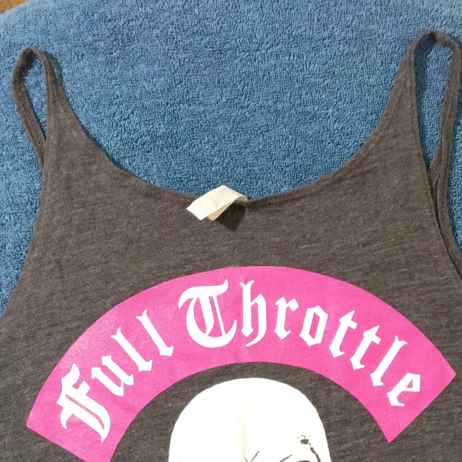 Bella + Canvas Full Throttle Saloon FTS Graphic Tank Top Gray Pink Scoop Neck - Thumbnail 10