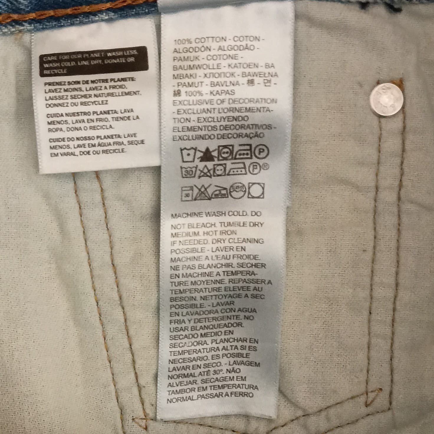 Levi's 511 Jean Shorts Mens 31 Blue Cutoff 100% Cotton Distressed Slim Fit - Thumbnail 15