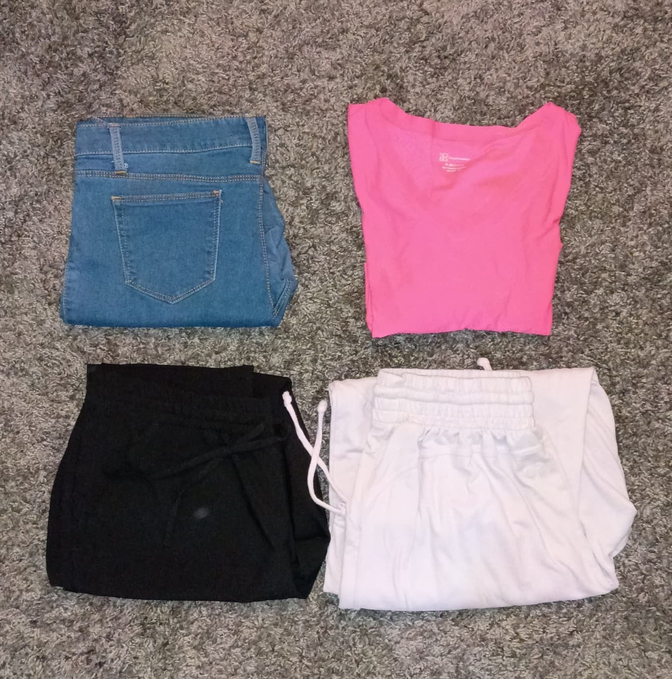 Woman's clothing lot work scub pants jeans T-shirt ect. Size large and XL