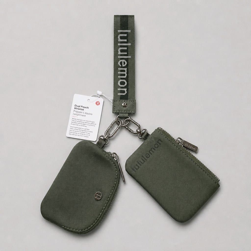 Lululemon Dual Pouch Wristlet Olive Green