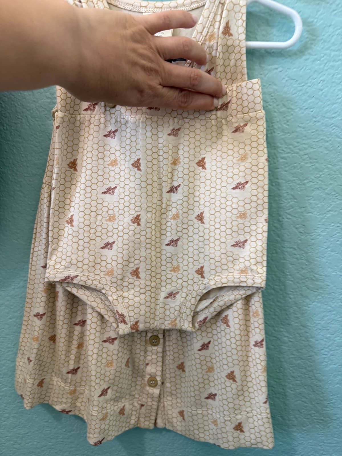 Kate Quinn honeycomb bees dress and bloomer set - Thumbnail 3