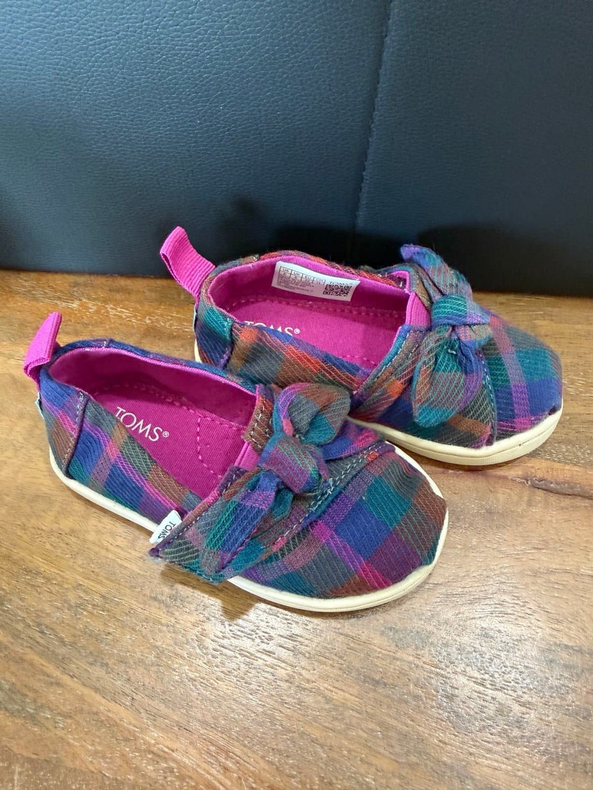 Toddler plaid bow Tom’s - Thumbnail 2