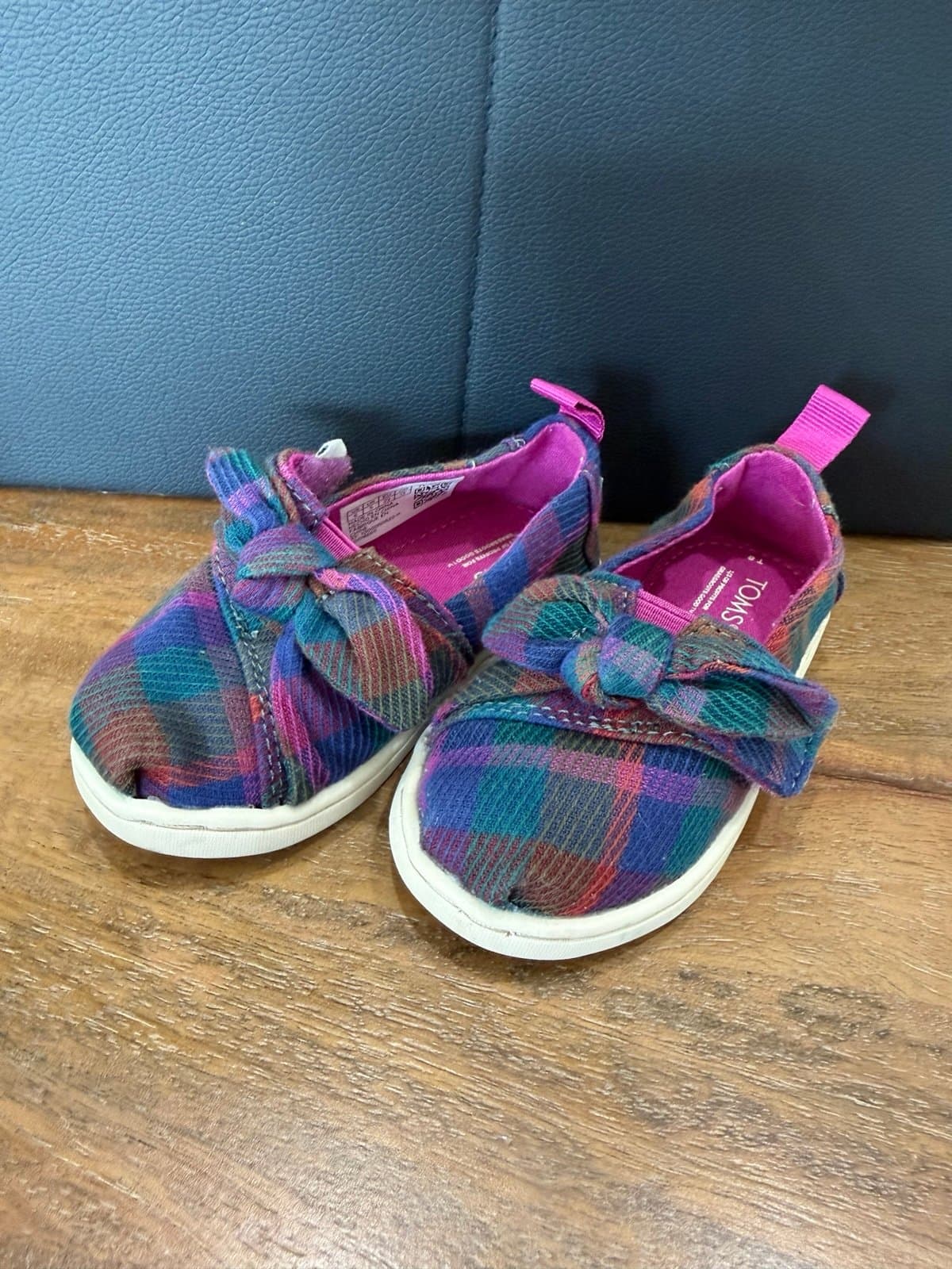 Toddler plaid bow Tom’s - Thumbnail 3