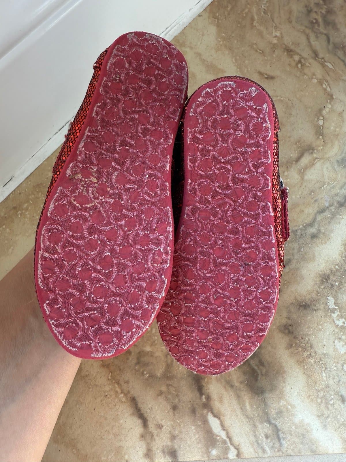 Toms toddler red glitter size 6 - Thumbnail 4