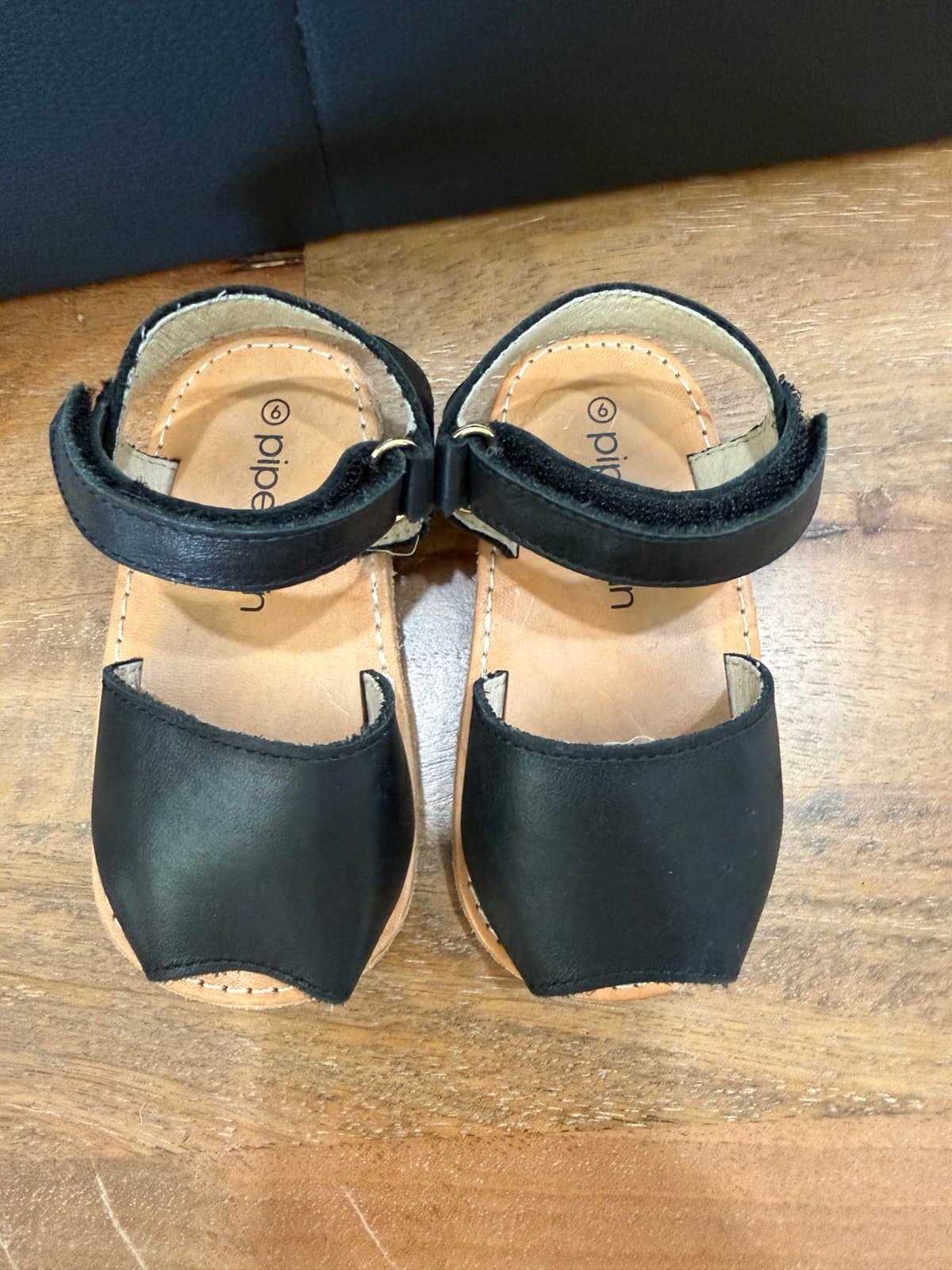 Toddler leather peep toe sandals - Thumbnail 3