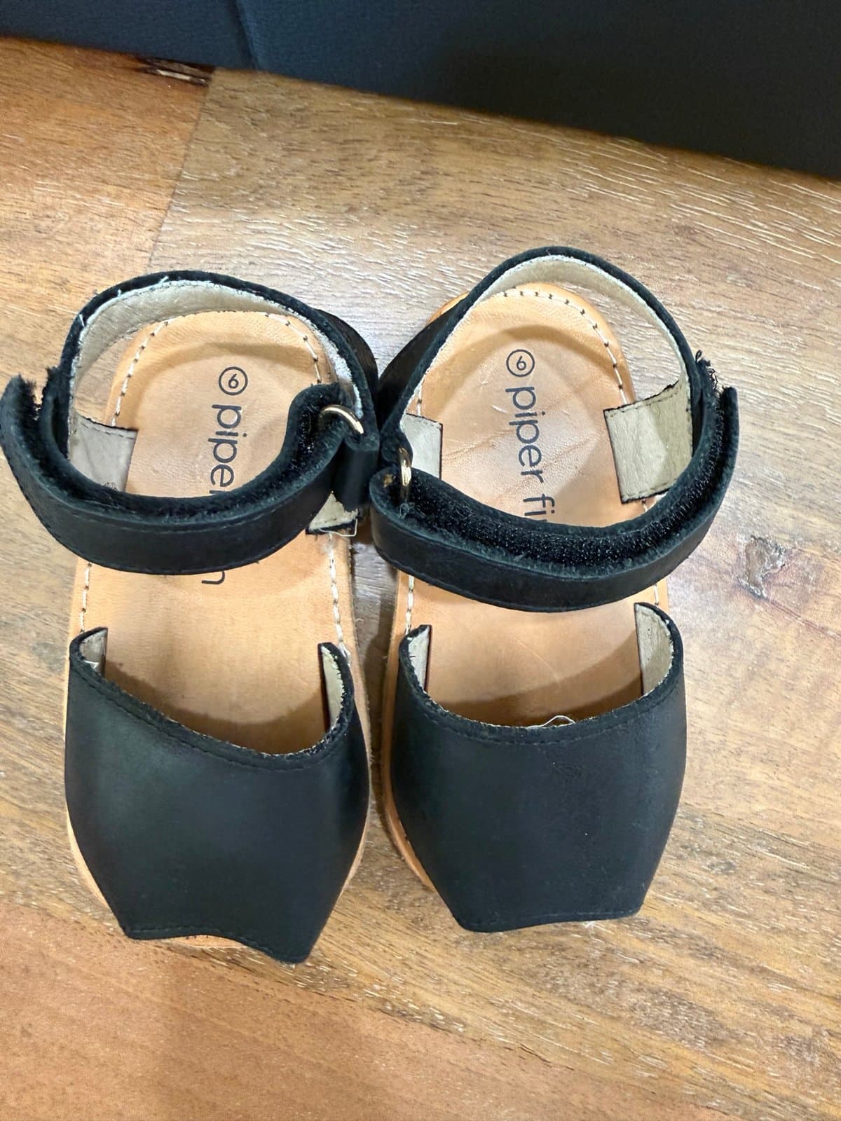 Toddler leather peep toe sandals - Thumbnail 5