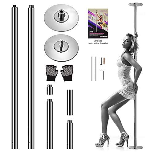 SereneLife - Professional Spinning Dancing Pole - Portable & Removable Fitness Pole - Black