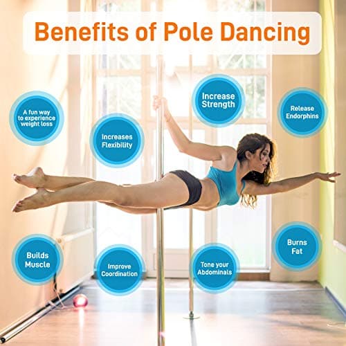 SereneLife - Professional Spinning Dancing Pole - Portable & Removable Fitness Pole - Black - Thumbnail 6