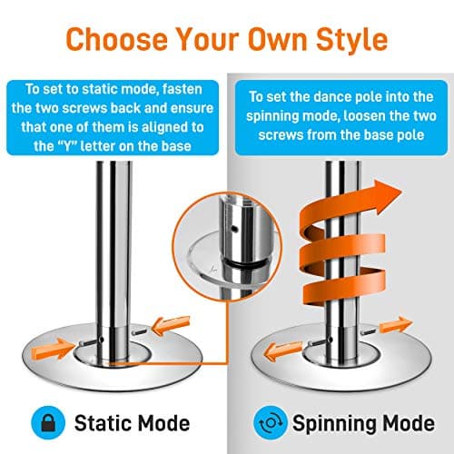 SereneLife - Professional Spinning Dancing Pole - Portable & Removable Fitness Pole - Black - Thumbnail 2