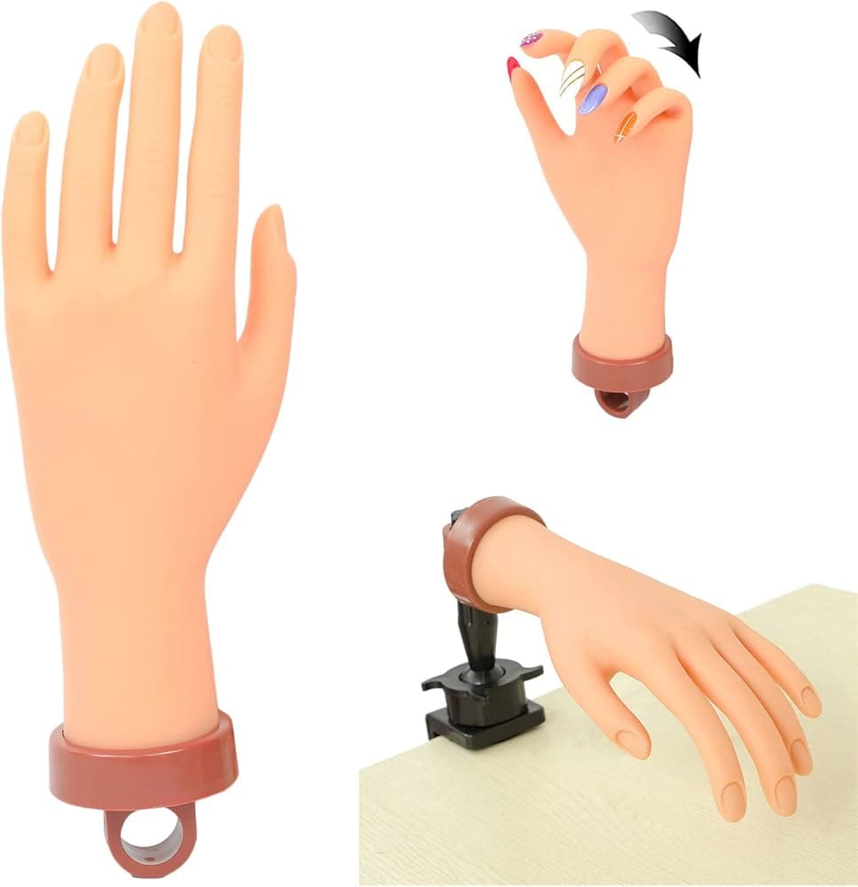 Nail Art Training Hand  Nail Mannequin Hands for Nails Practice Nail Practice Hands for Art Display for Manicure - Thumbnail 2