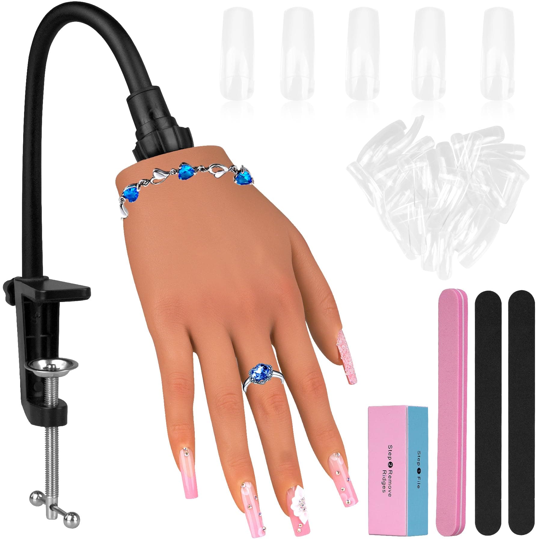 Nail Art Training Hand  Nail Mannequin Hands for Nails Practice Nail Practice Hands for Art Display for Manicure - Thumbnail 3