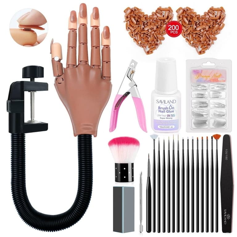 Nail Art Training Hand  Nail Mannequin Hands for Nails Practice Nail Practice Hands for Art Display for Manicure - Thumbnail 5