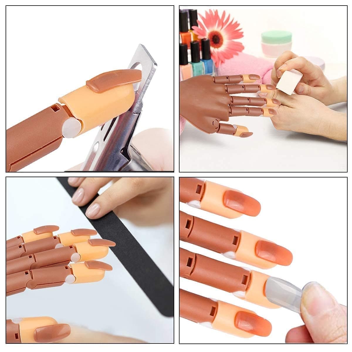 Nail Art Training Hand  Nail Mannequin Hands for Nails Practice Nail Practice Hands for Art Display for Manicure - Thumbnail 6