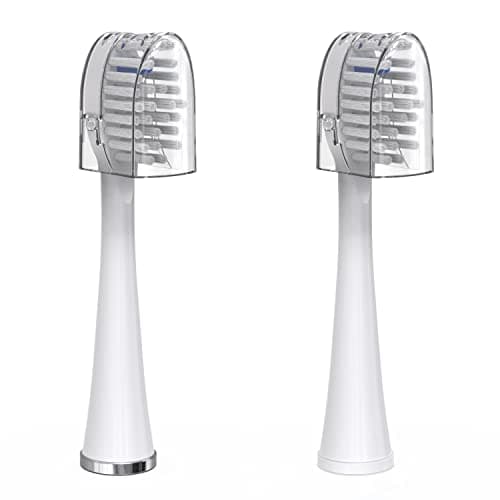 Waterpik Genuine Full Size Replacement Brush Heads with Covers for Sonic-Fusion Flossing Toothbrush SFFB-2EW  2 Count White