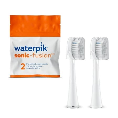 Waterpik Genuine Full Size Replacement Brush Heads with Covers for Sonic-Fusion Flossing Toothbrush SFFB-2EW  2 Count White - Thumbnail 8