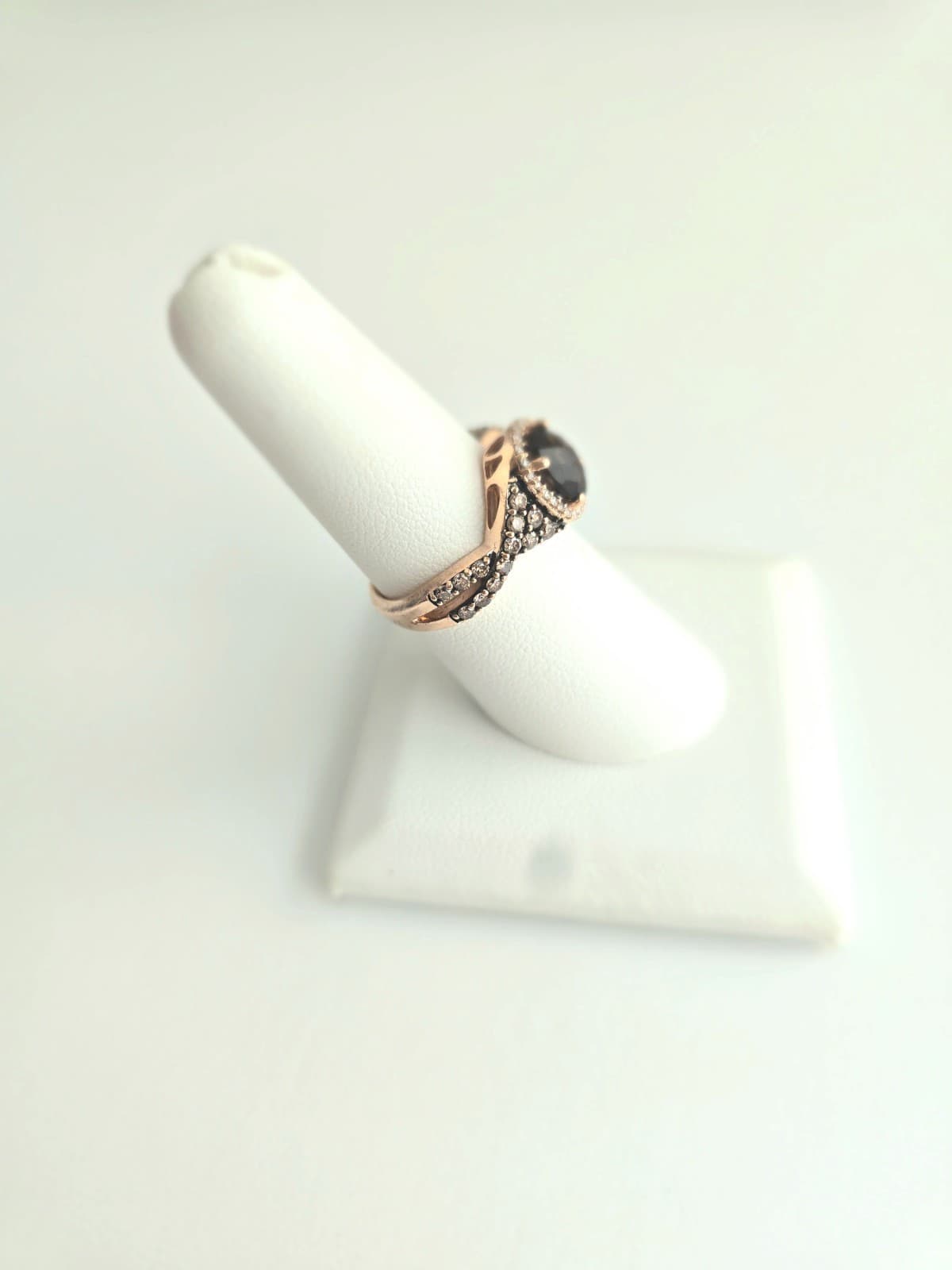 LeVian 14k Rose Gold Chocolate Quartz, Diamond Ring - Size 6.75 (C31012566) - Thumbnail 3