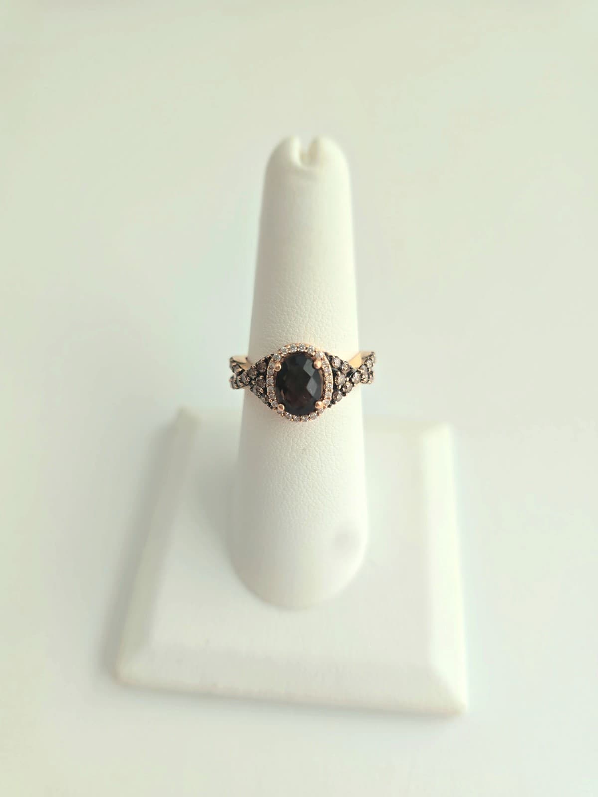 LeVian 14k Rose Gold Chocolate Quartz, Diamond Ring - Size 6.75 (C31012566) - Thumbnail 2