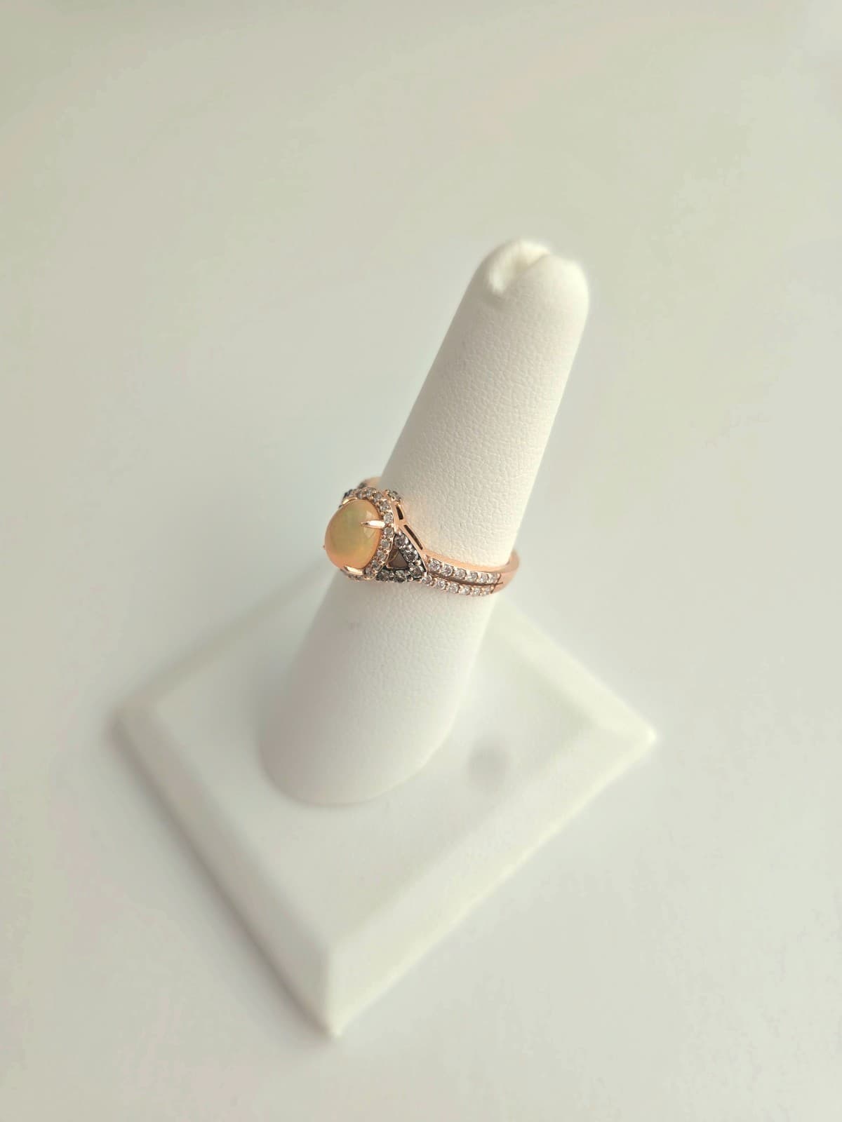 Le Vian 8x6mm Opal & 0.35 CTW Diamonds 14k Rose Gold Ring Size 6.75 - Thumbnail 4