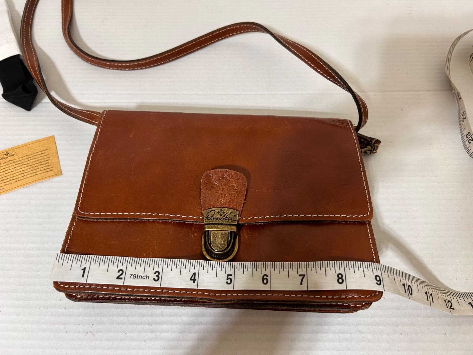 Patricia Nash Lanza Crossbody Organizer Tan Brown Wallet Car Slots Vintage Insp - Thumbnail 6