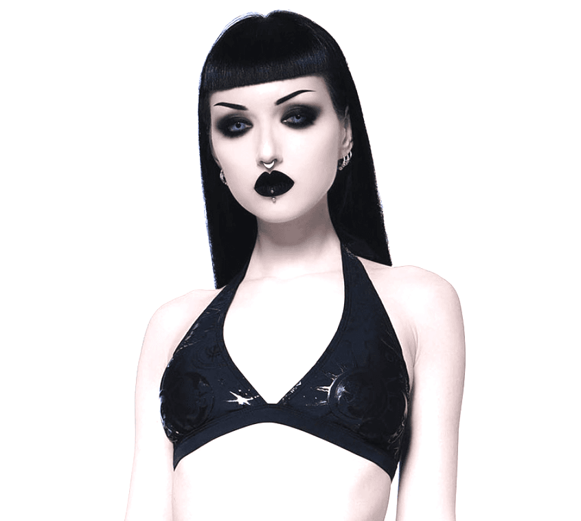 NWT Killstar Size XS Bikini Top Bra Black Goth Punk Grunge - Thumbnail 2