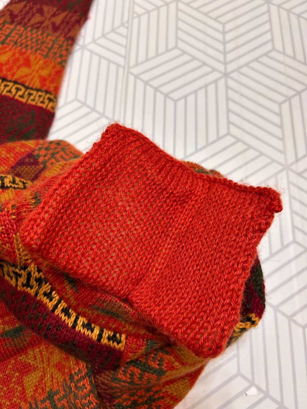 The Alpaca Connection size S Tribal Print Cardigan Sweater Made In Peru g - Thumbnail 11