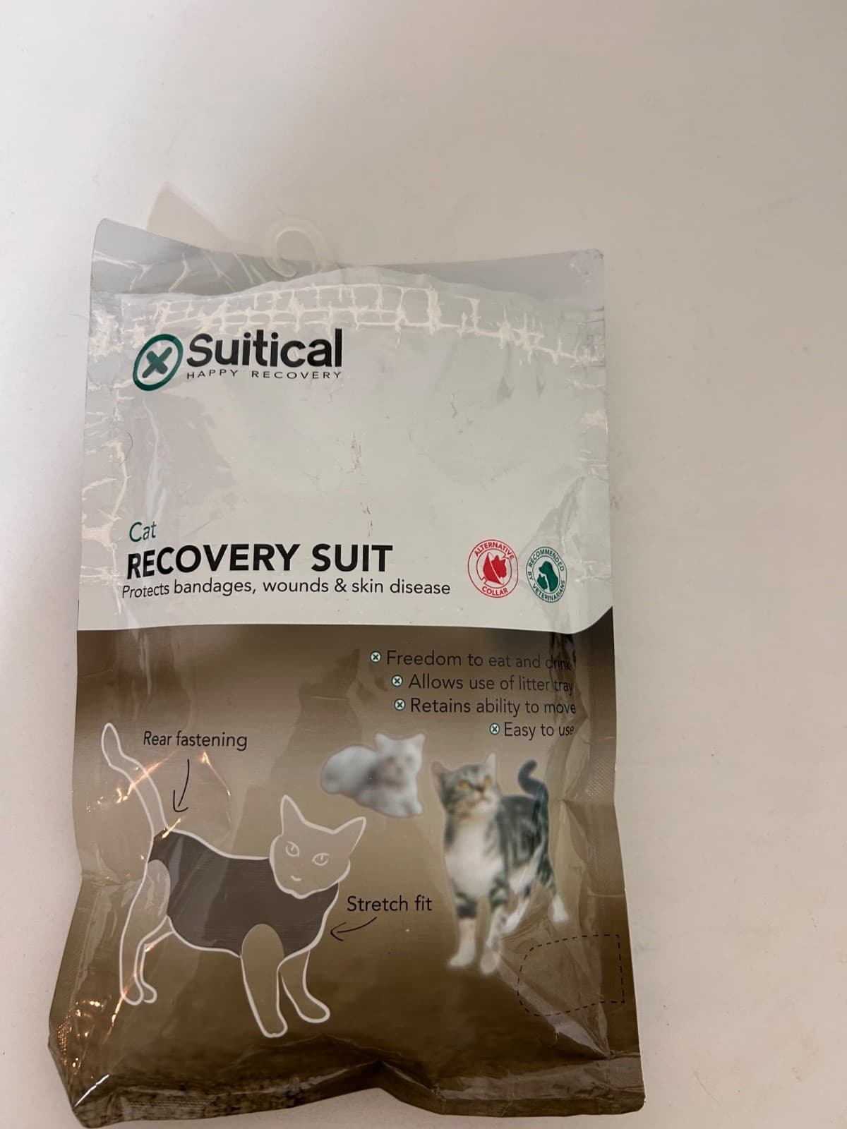 New Suitical Cat Wound Recovery Suit Size XS Gray Camo New 15.7"-17.7" - Thumbnail 5