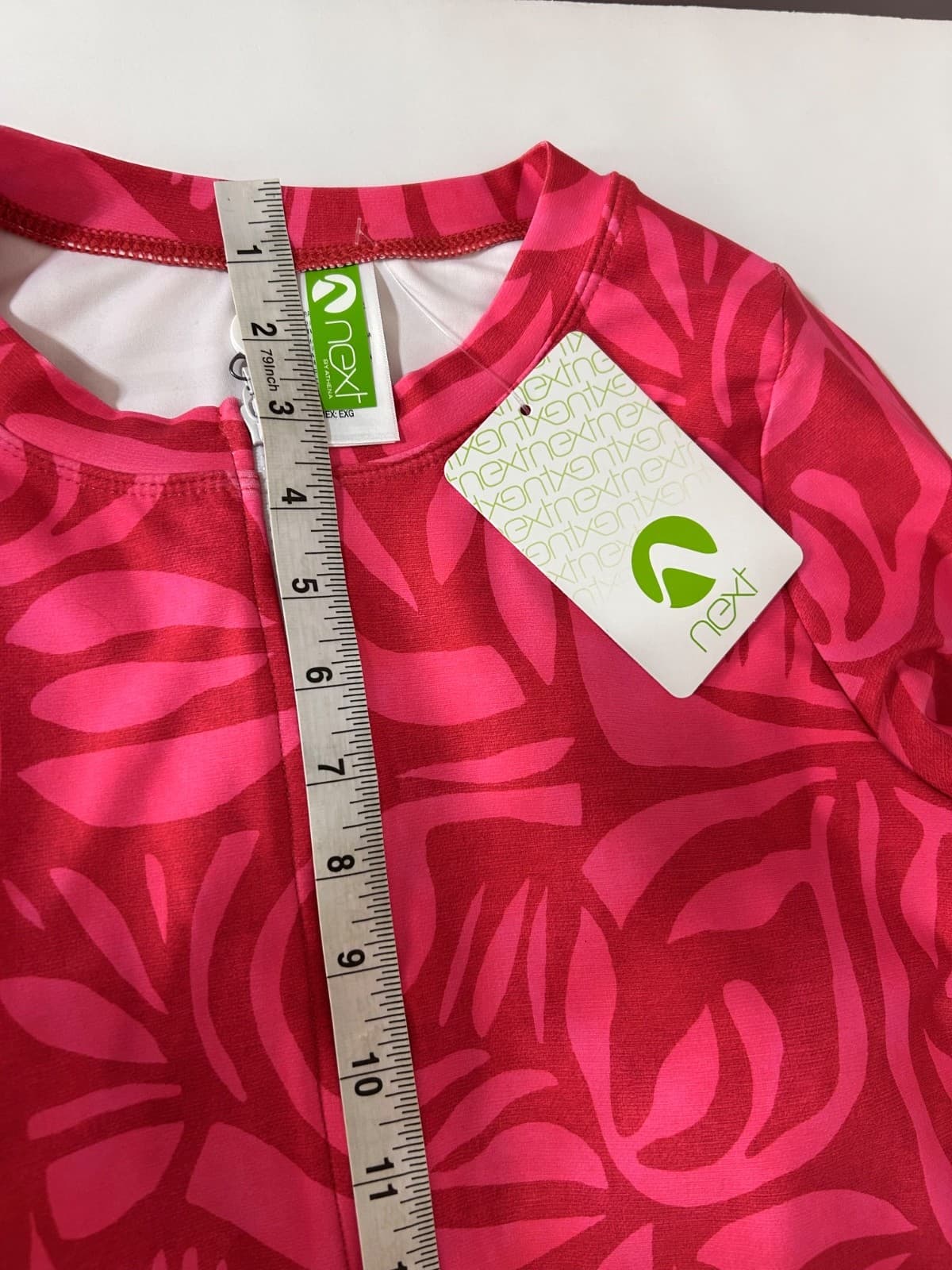 NWT $112 Next By Athena size XL Long Sleeve Zip One Piece Swimsuit Scuba Resort - Thumbnail 7