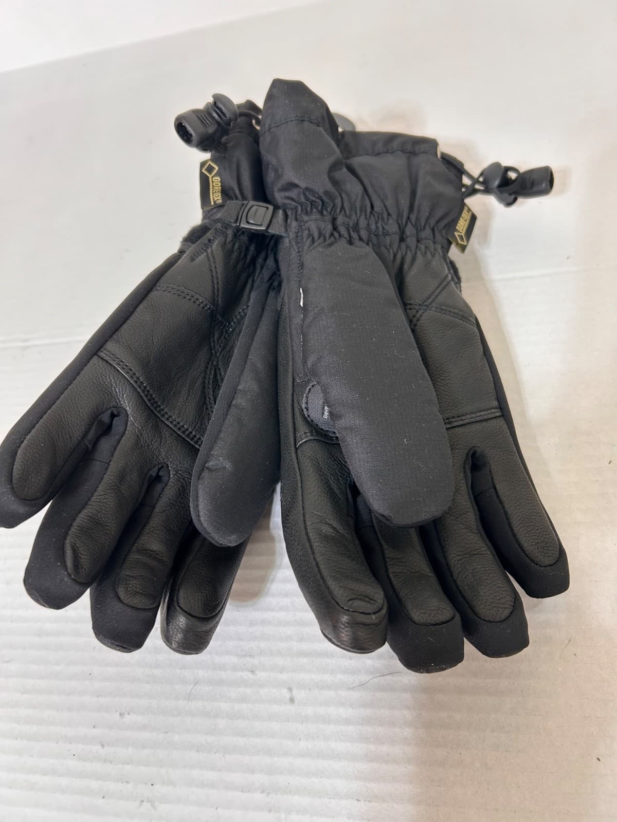 $110 Leki Womens size 7 (Small XS) Leather Goretex Ski Gloves Ladies Black b - Thumbnail 4