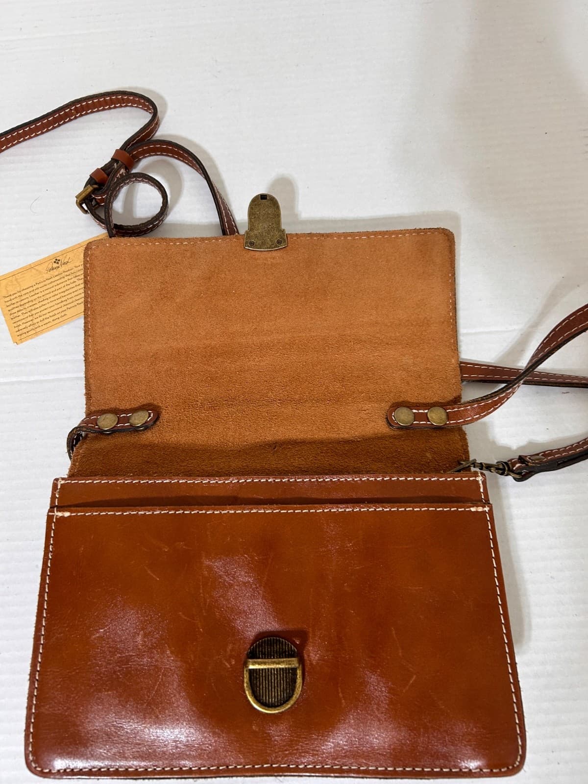 Patricia Nash Lanza Crossbody Organizer Tan Brown Wallet Car Slots Vintage Insp - Thumbnail 10