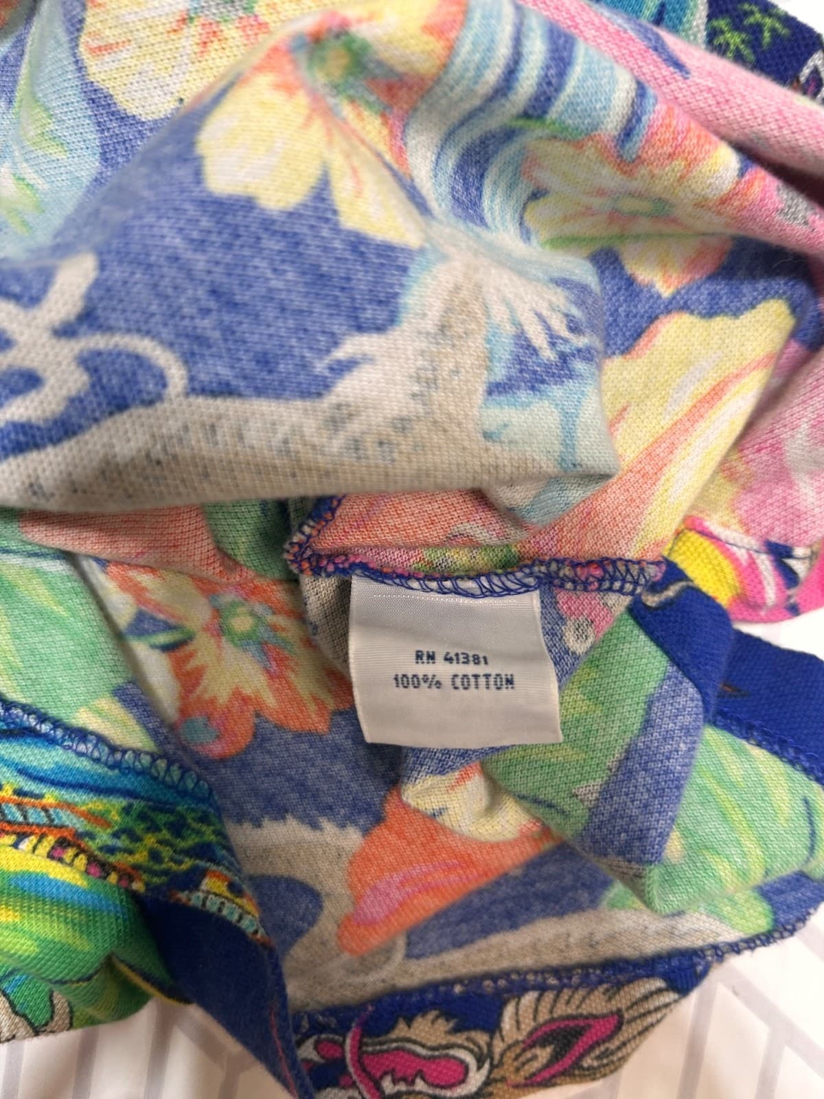 Polo Ralph Lauren Featherweight Mesh Dragon Hawaiian Tshirt Men’s Small a1 - Thumbnail 5
