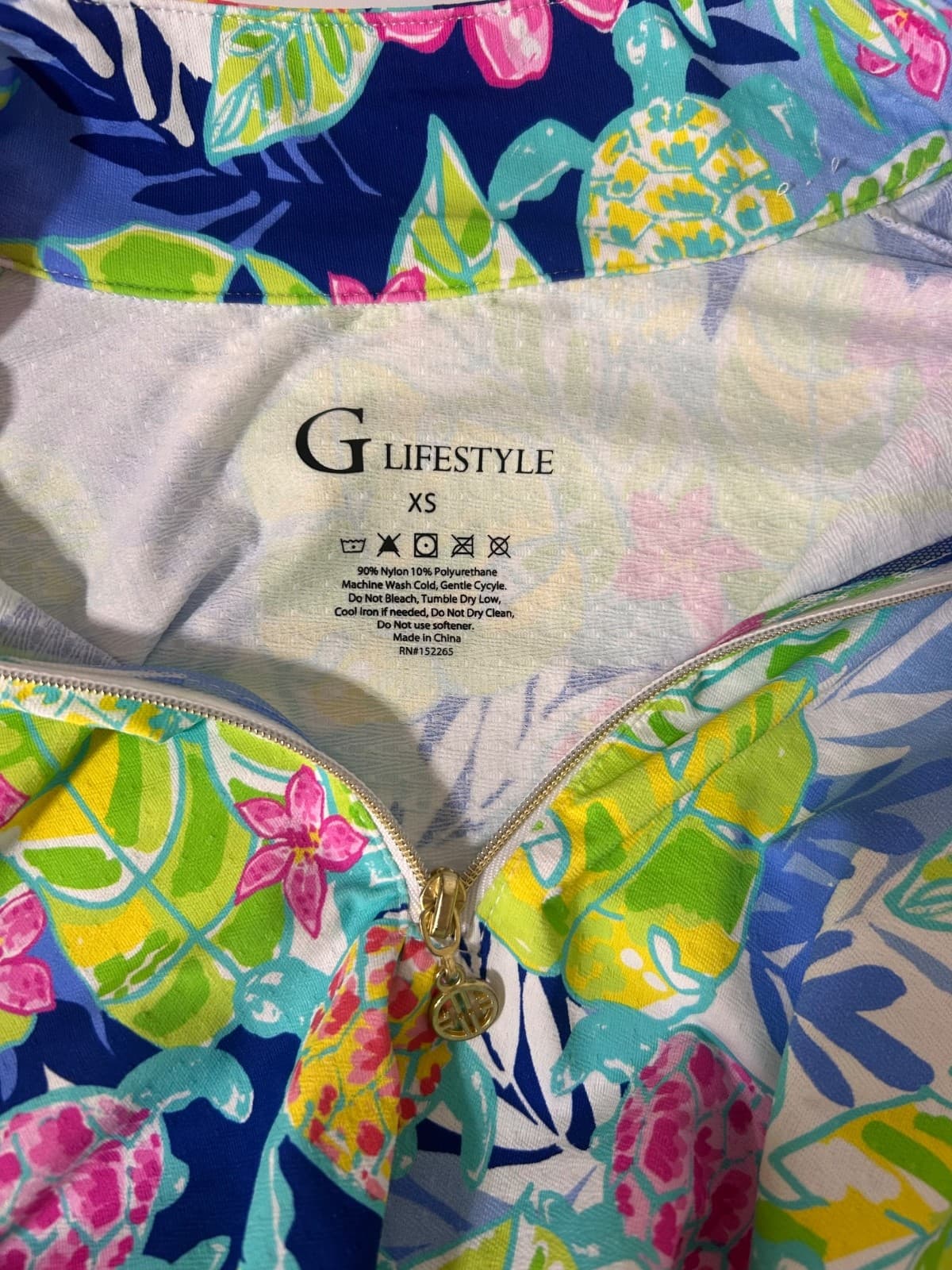 NWT G Lifestyle Tropical Long Sleeve Sun Protection Top Size XS Golf Tennis a1 - Thumbnail 7