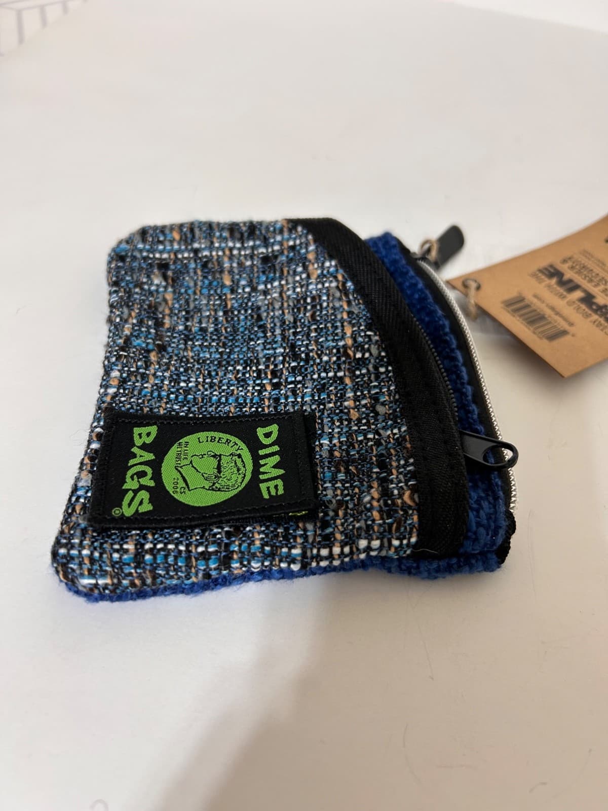 NWT DIME BAGS Zipline Hemp Pouch W Clip, 5” Midnight Blue 2 Pocket - Thumbnail 5