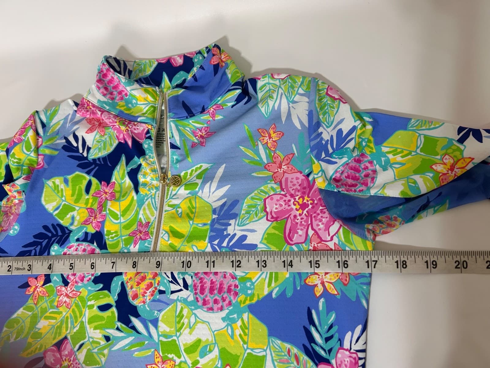 NWT G Lifestyle Tropical Long Sleeve Sun Protection Top Size XS Golf Tennis a1 - Thumbnail 4