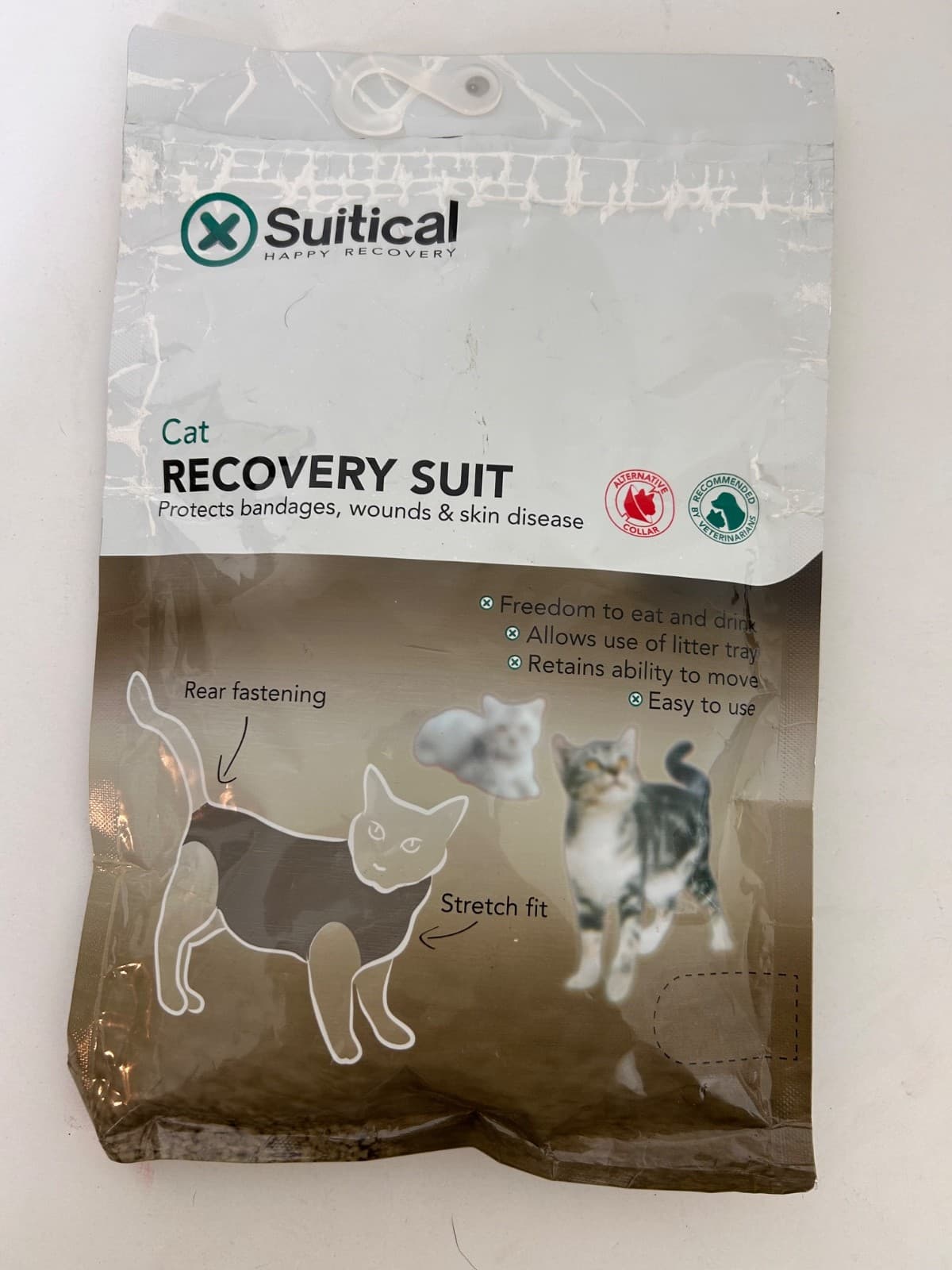 New Suitical Cat Wound Recovery Suit Size XS Gray Camo New 15.7"-17.7" - Thumbnail 4