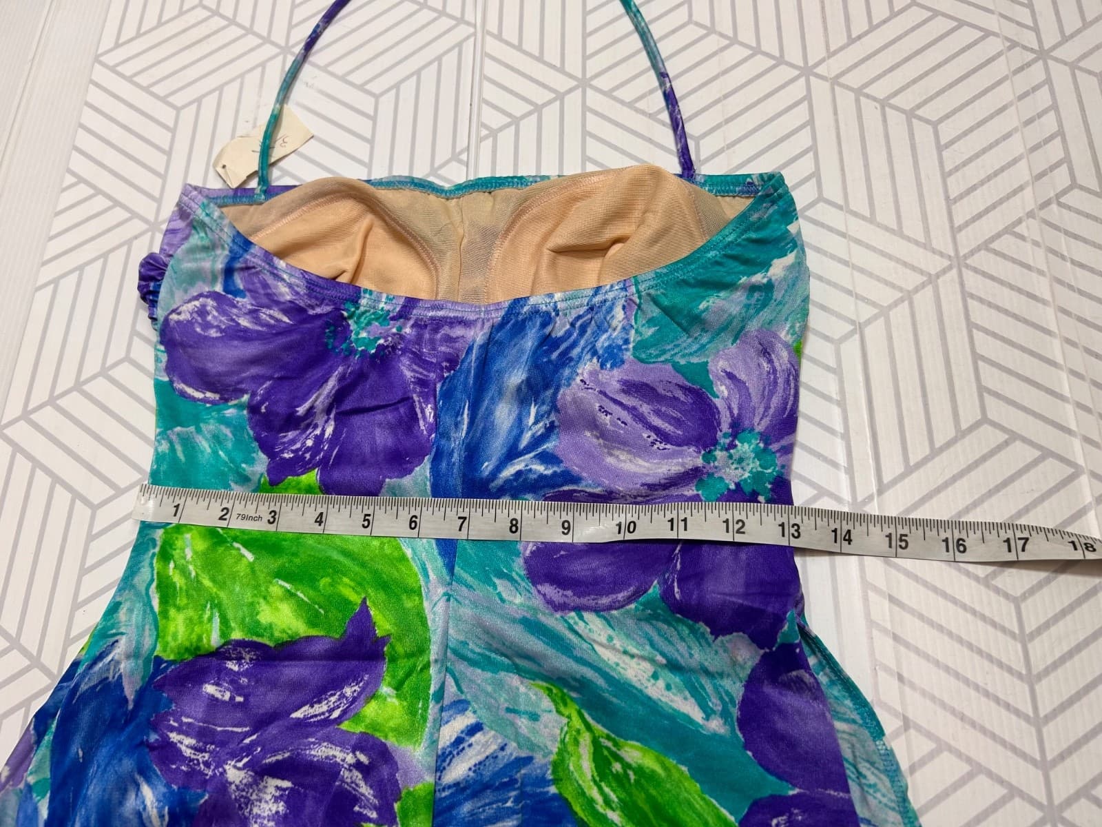 NWT Vintage 90s Christina Canada size 14 Modern 10 M/L Halter One Piece Swimsuit - Thumbnail 7