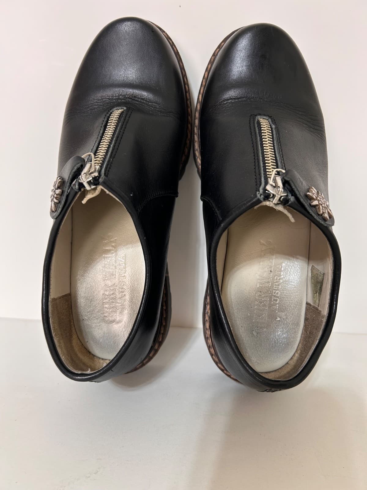 Geier Wally Spain Women size 6 36 Leather Zip Up Oxford Lug Sole Shoes - Thumbnail 10