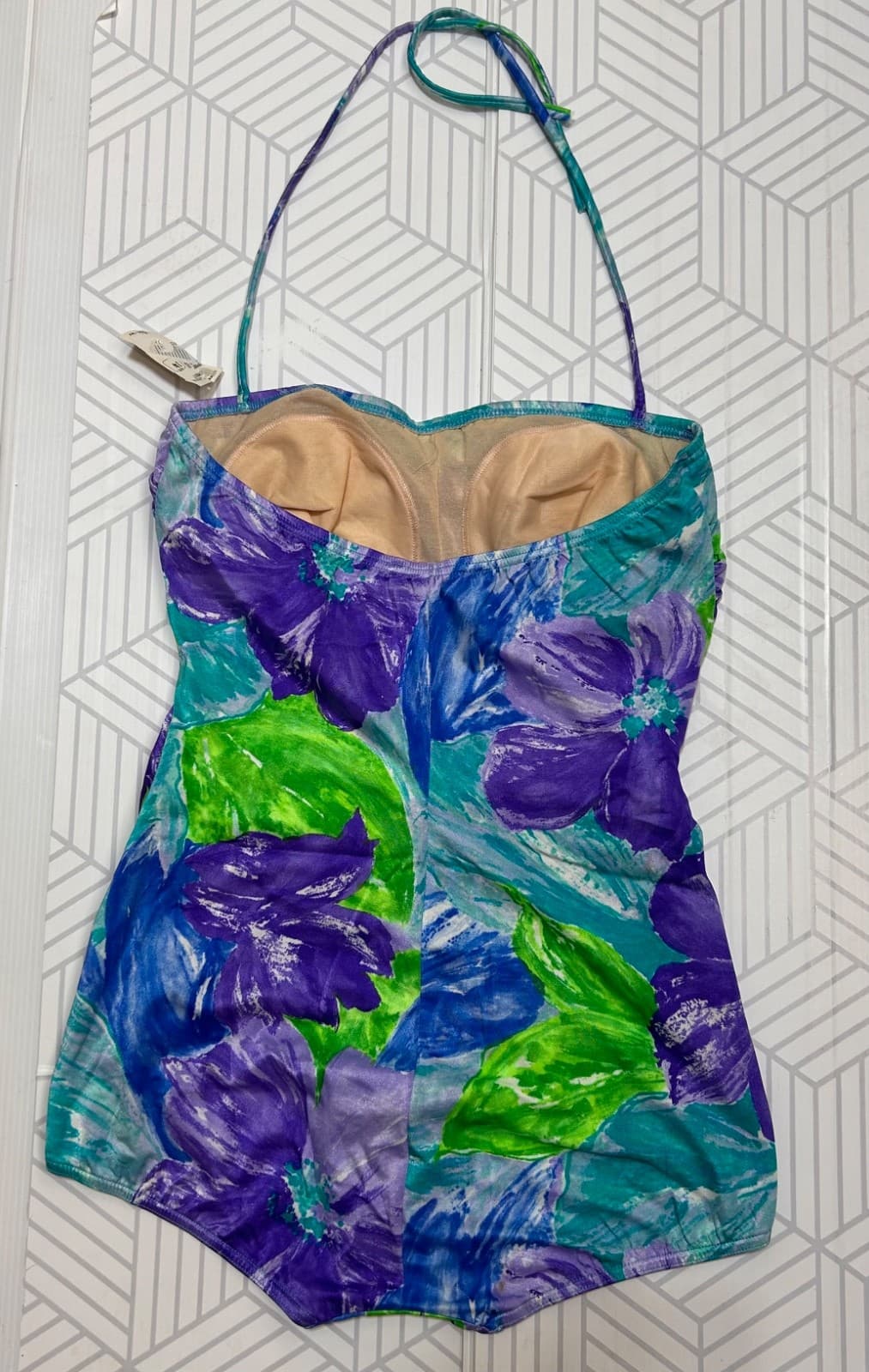 NWT Vintage 90s Christina Canada size 14 Modern 10 M/L Halter One Piece Swimsuit - Thumbnail 3