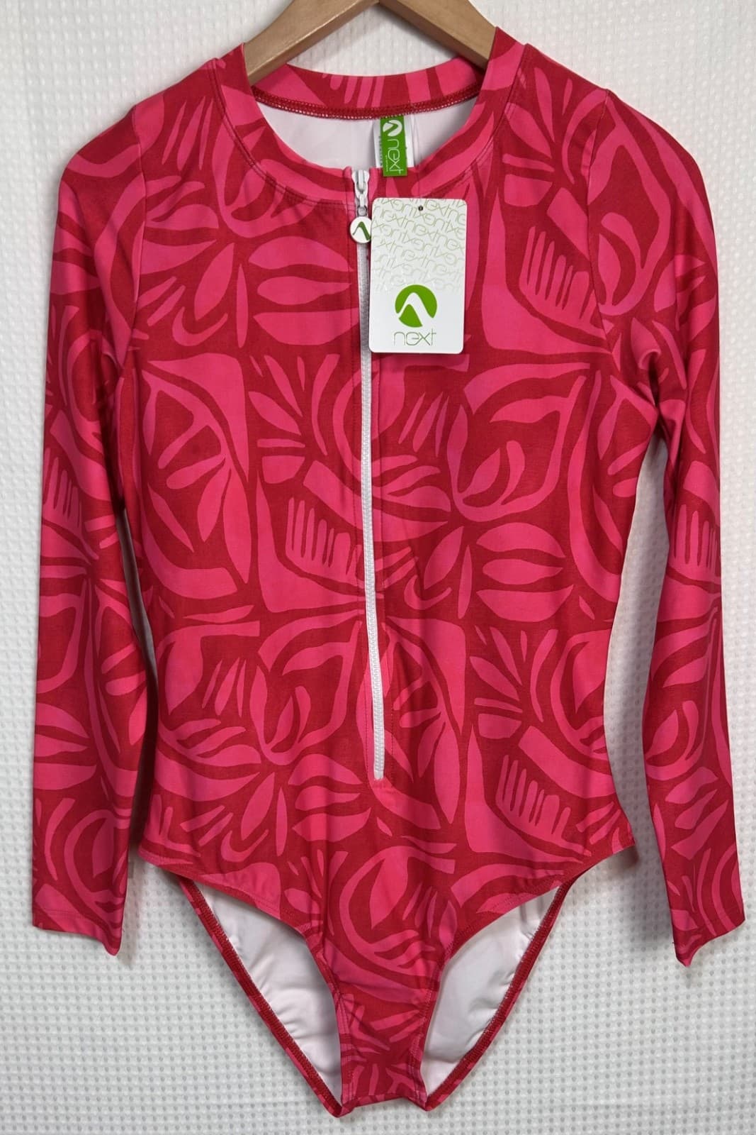 NWT $112 Next By Athena size XL Long Sleeve Zip One Piece Swimsuit Scuba Resort - Thumbnail 15